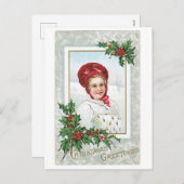 Alte Weihnachten, Lady Feiertagspostkarte (Vorne/Hinten)