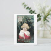 Alte Weihnachten, Mädchen Feiertagspostkarte (Stehend Vorderseite)