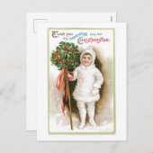 Alte Weihnachten, Mädchen Feiertagspostkarte (Vorne/Hinten)