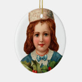 Alte Weihnachten, Mädchen Keramikornament (Rechts)