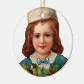 Alte Weihnachten, Mädchen Keramikornament (Links)