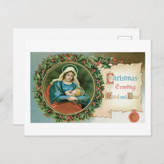 Alte Weihnachten, Maria Feiertagspostkarte (Vorne/Hinten)
