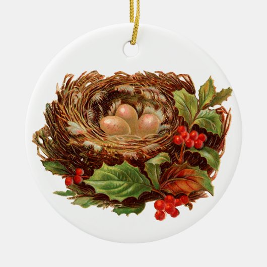 Alte Weihnachten, Nest Keramikornament (Vorne)