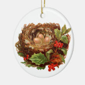 Alte Weihnachten, Nest Keramikornament (Links)