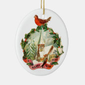 Alte Weihnachten, Neues Jahr, Robin Keramikornament (Rechts)