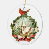 Alte Weihnachten, Neues Jahr, Robin Keramikornament (Links)