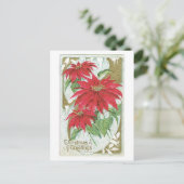 Alte Weihnachten, Poinsettia Feiertagspostkarte (Stehend Vorderseite)
