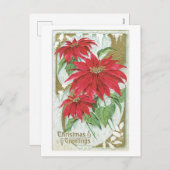 Alte Weihnachten, Poinsettia Feiertagspostkarte (Vorne/Hinten)