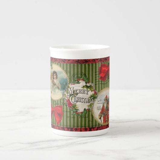 Alte Weihnachten Porzellantasse (Vorderseite)