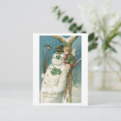 Alte Weihnachten, Schneemann Feiertagspostkarte (Stehend Vorderseite)