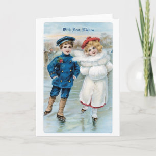 Alte Weihnachten, Skaten rink Feiertagskarte