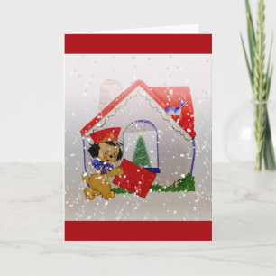 Alte Weihnachten Vintage Hundepost