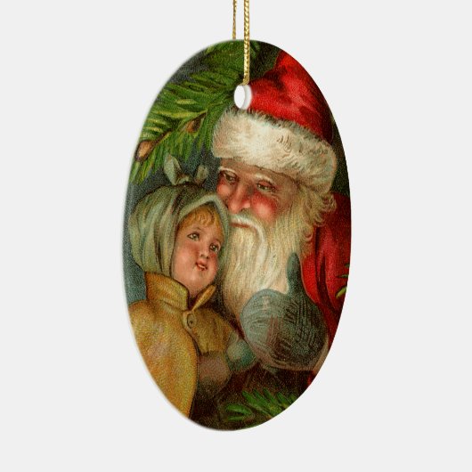 Alte Weihnachten, Weihnachten mit Kind Keramik Ornament (Rechts)