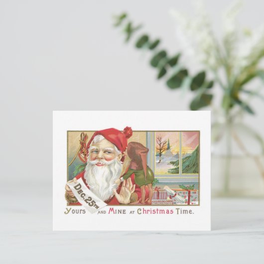 Alte Weihnachten, Weihnachten mit Tonttu (Stehend Vorderseite)