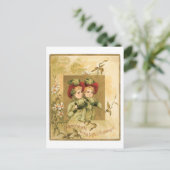 Alte Weihnachten, Zwillinge Feiertagspostkarte (Stehend Vorderseite)