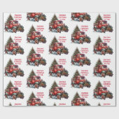 Alte Weihnachts-Vintage Trucks Geschenkpapier (Flach)