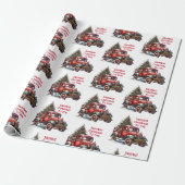 Alte Weihnachts-Vintage Trucks Geschenkpapier (Ungerollt)
