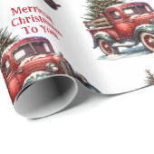 Alte Weihnachts-Vintage Trucks Geschenkpapier (Rolleneckpunkt)