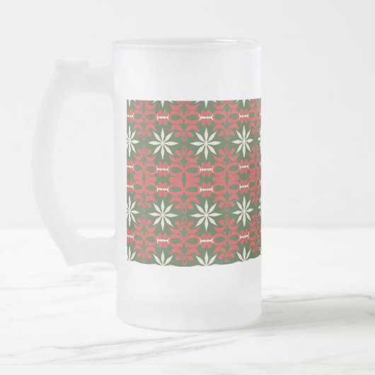 Alte Weihnachts-/Wintermuster Mattglas Bierglas (Links)