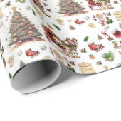 Alte Weihnachts-Wrap-Geschenkpapier mit Weihnachts Geschenkpapier (Rolleneckpunkt)