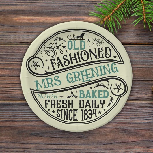 Alte Weihnachtsbäckerei Santa Cookie Pappteller