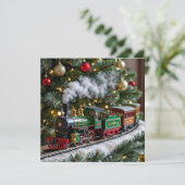 Alte Weihnachtsbahn unter dem Baum Karte (Stehend Vorderseite)