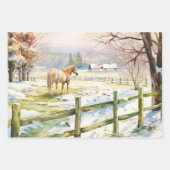 Alte Weihnachtsbauernhöfe in den Bergen Geschenkpapier Set (Vorderseite 3)