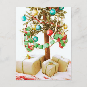 Alte Weihnachtsbaumkarten und Sticker Feiertagspostkarte