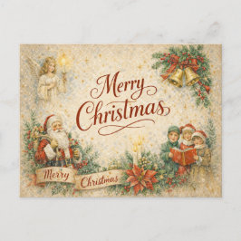 Alte Weihnachtsengel und Sänger Frohe Weihnachten