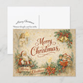 Alte Weihnachtsengel und Sänger Frohe Weihnachten (Vorne/Hinten)