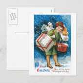 Alte Weihnachtsgeschenke Feiertagspostkarte (Vorne/Hinten)