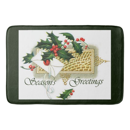 Alte Weihnachtsgrüße Badematte (Vorderseite)
