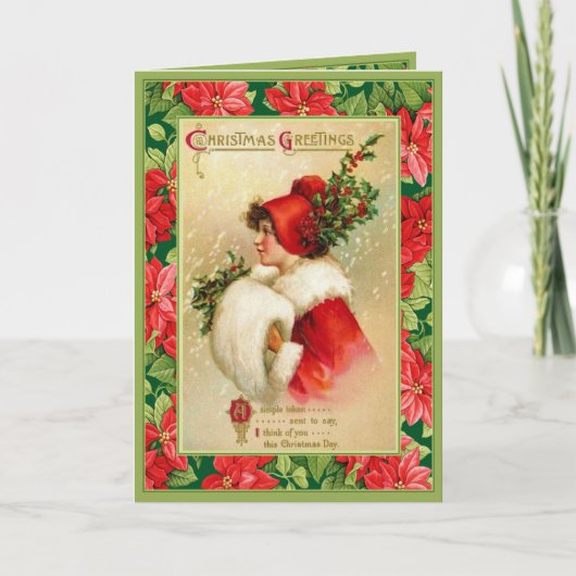 Alte Weihnachtsgrüße Feiertagskarte (Vorderseite)