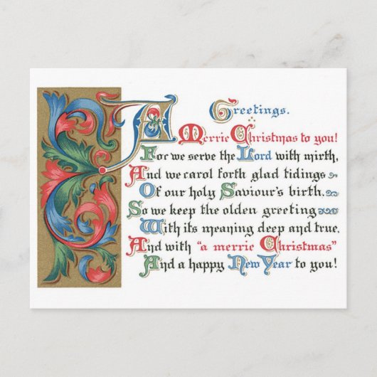 Alte Weihnachtskarte Feiertagspostkarte (Vorderseite)