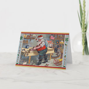 Alte Weihnachtskarte mit dem Weihnachtsmann Karte