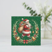 Alte Weihnachtskarte mit Santa Claus (Stehend Vorderseite)