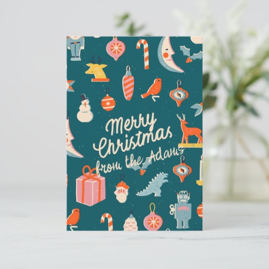 Alte Weihnachtskarte RSVP Karte (Stehend Vorderseite)