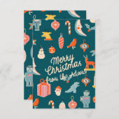 Alte Weihnachtskarte RSVP Karte (Vorne/Hinten)