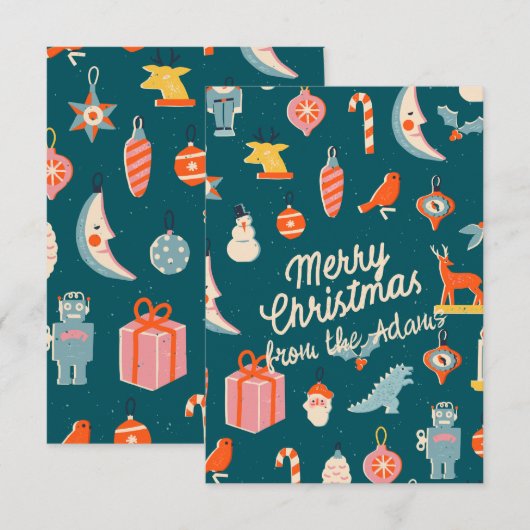 Alte Weihnachtskarte RSVP Karte (Vorne/Hinten)