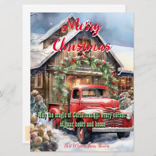 Alte WeihnachtskarteFlat Card (Vorne/Hinten)