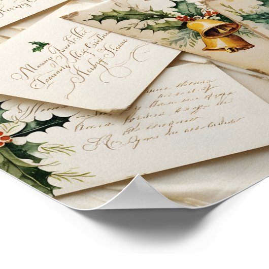 Alte Weihnachtskarten drucken Poster (Ecke)