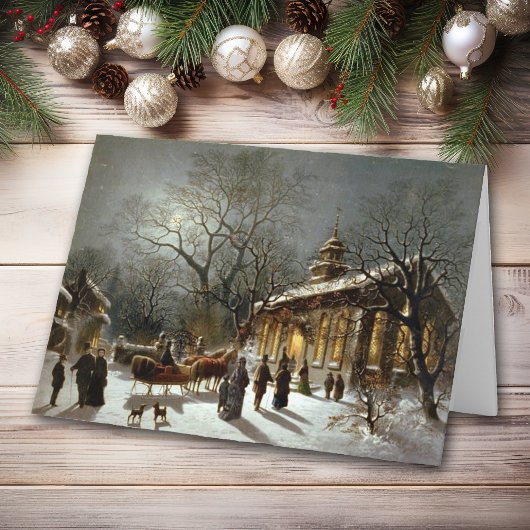 Alte Weihnachtskirchenkarte Feiertagskarte