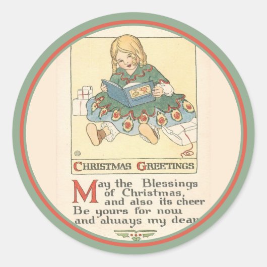 Alte Weihnachtskleber Runder Aufkleber (Vorderseite)