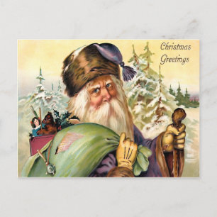 Alte Weihnachtsmann-Postkarte Feiertagspostkarte