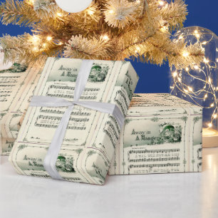 Alte Weihnachtsnoten, Away in a Manger Geschenkpapier
