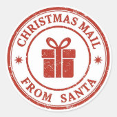 Alte Weihnachtspost von Santa Runde Briefmarke Runder Aufkleber (Vorderseite)