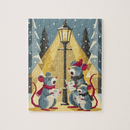 Alte Weihnachtssänger-Mäuse-Puzzle Puzzle (Vertikal)
