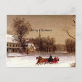 Alte Weihnachtsskifahrten, Winterlandschaft Feiertagspostkarte (Vorderseite)