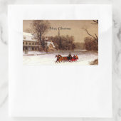 Alte Weihnachtsskifahrten, Winterlandschaft Rechteckiger Aufkleber (Tasche)