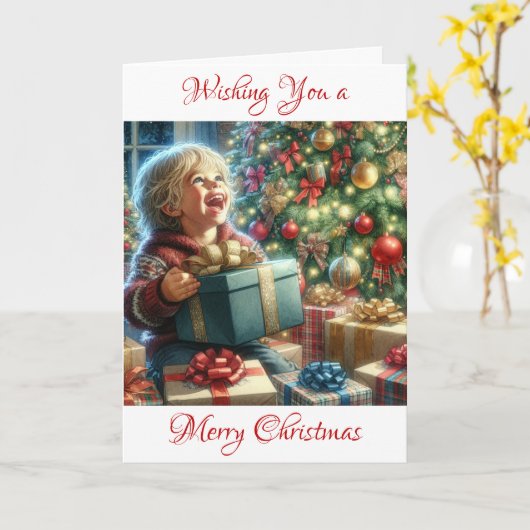 Alte Weihnachtsvormitte Nostalgie Karte (Gelbe Blume)